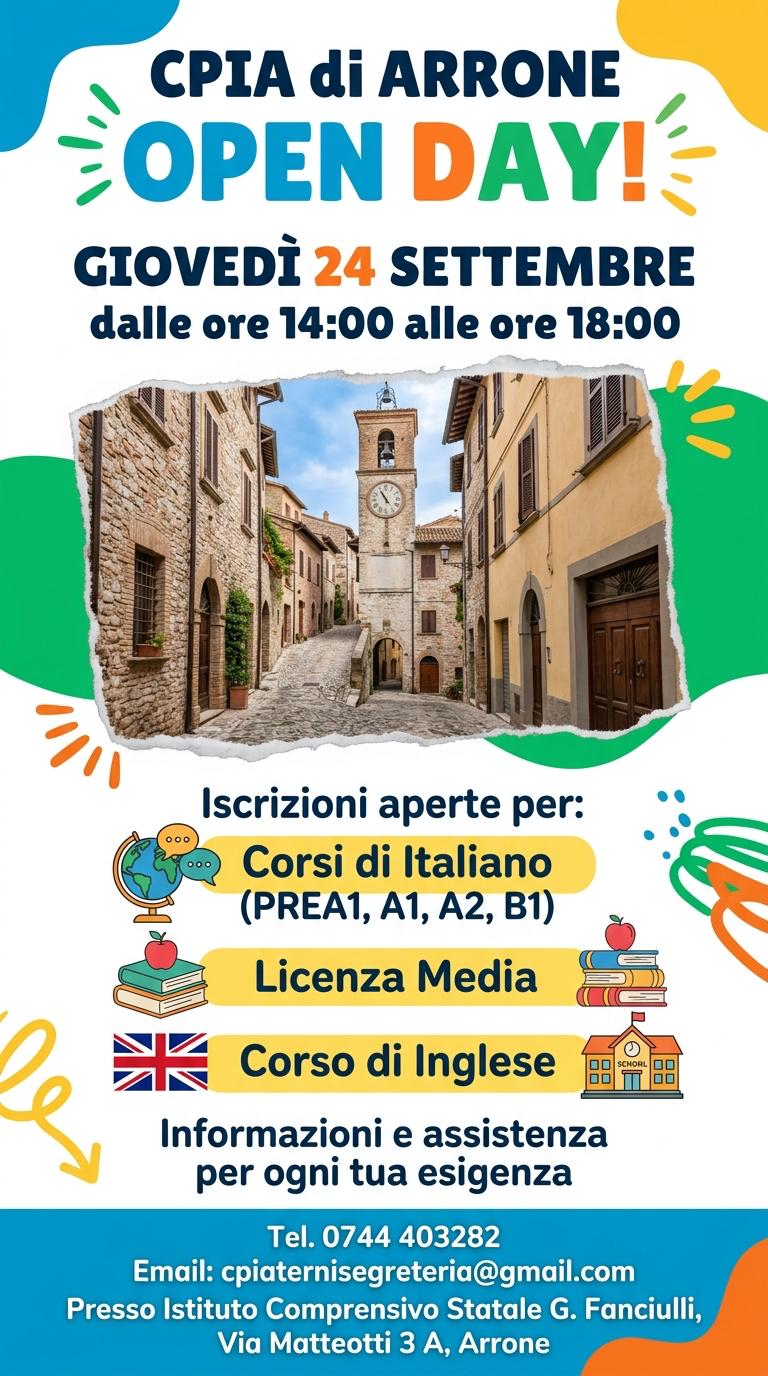 Open Day Arrone locandina
